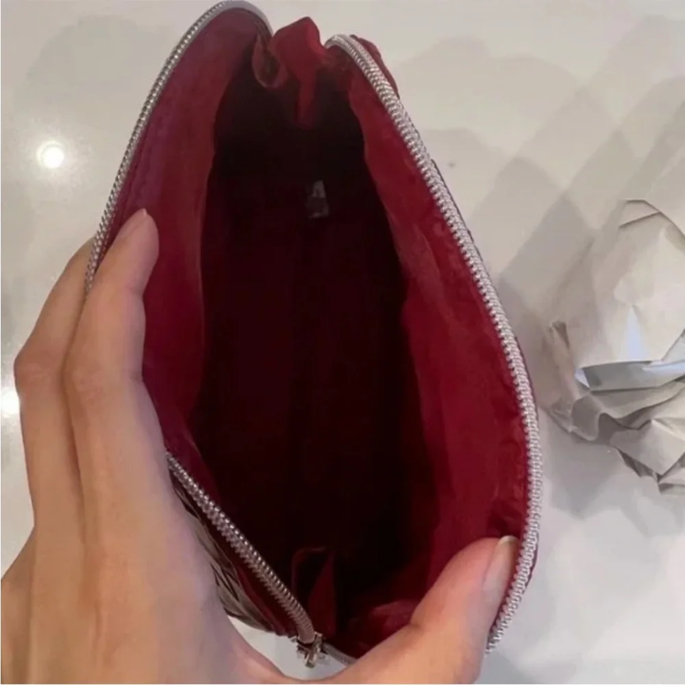 Neiman Marcus Red Loop Zipped Cosmetic / Makeup Bag [NEW]